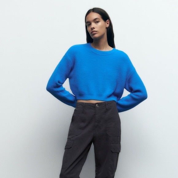 ZARA SOFT TOUCH CROPPED KNIT SWEATER SIZE M NWT - Picture 1 of 7